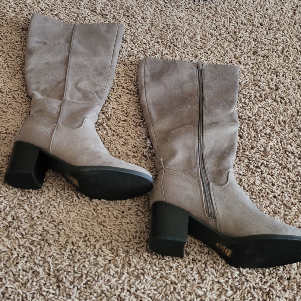 Gray Up To Knee Boots 8.5